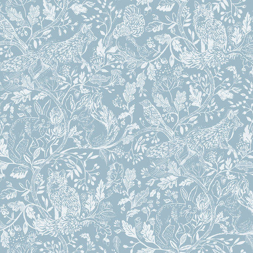 Animal Blue Wallpaper - Cademuir  1.4m Wide Width Wallpaper (By The Metre) Duck Egg Blue Voyage Maison
