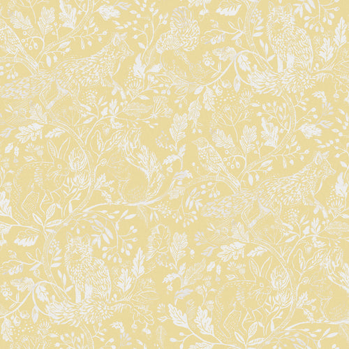 Animal Yellow Wallpaper - Cademuir  1.4m Wide Width Wallpaper (By The Metre) Lemon Voyage Maison