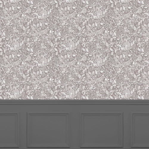 Animal Grey Wallpaper - Cademuir  1.4m Wide Width Wallpaper (By The Metre) Slate Voyage Maison