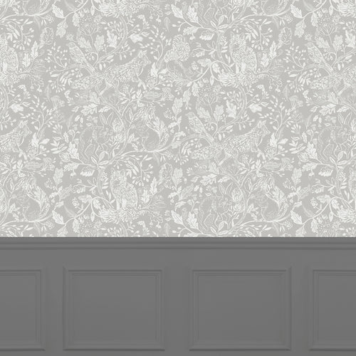 Animal Grey Wallpaper - Cademuir  1.4m Wide Width Wallpaper (By The Metre) Stone Voyage Maison