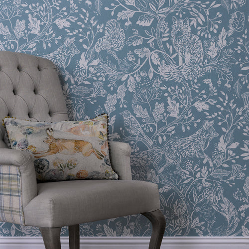 Animal Blue Wallpaper - Cademuir Sea 1.4m Wide Width Wallpaper (By The Metre) Thistle Voyage Maison