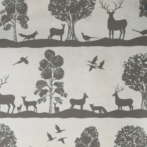 Animal Grey Fabric - Cairngorms Printed Cotton Fabric (By The Metre) Birch Voyage Maison