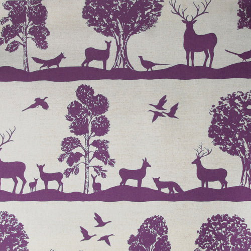 Animal Purple Fabric - Cairngorms Printed Cotton Fabric (By The Metre) Damson Voyage Maison