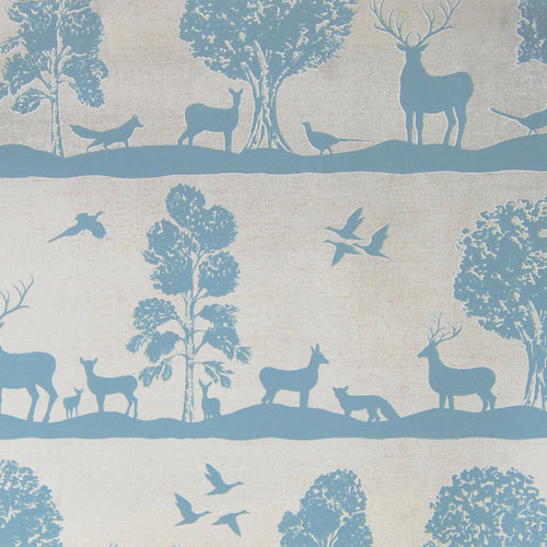 Animal Blue Fabric - Cairngorms Printed Cotton Fabric (By The Metre) Loch Voyage Maison
