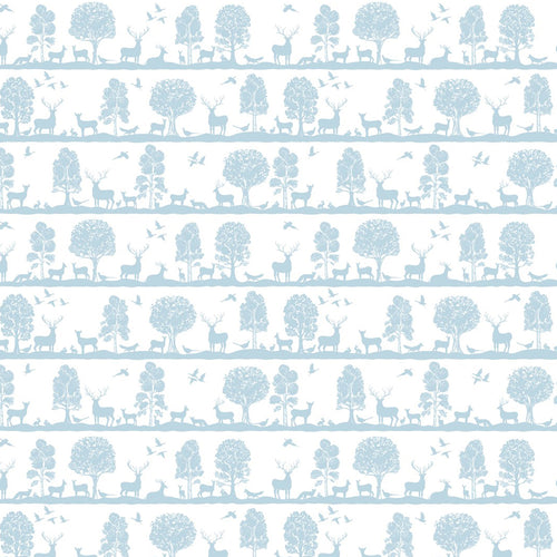 Animal Blue Fabric - Cairngorms Printed Cotton Fabric (By The Metre) Loch Voyage Maison
