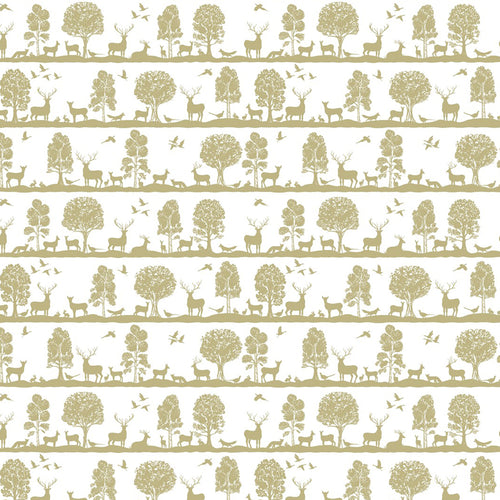 Animal Green Fabric - Cairngorms Printed Cotton Fabric (By The Metre) Meadow Voyage Maison
