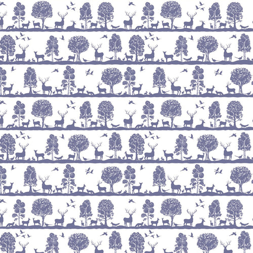 Animal Purple Fabric - Cairngorms Printed Cotton Fabric (By The Metre) Juniper Voyage Maison