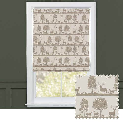 Animal Grey M2M - Cairngorms Printed Cotton Made to Measure Roman Blinds Birch Voyage Maison