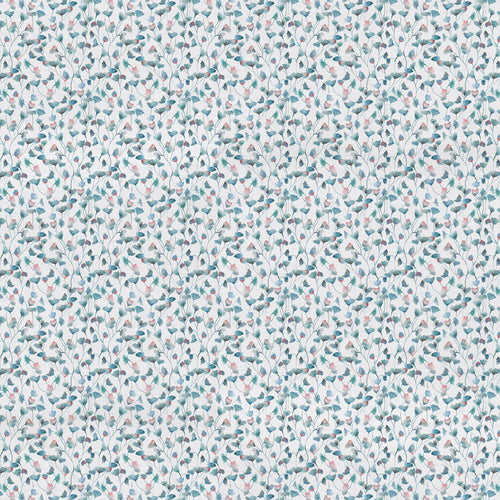 Floral Blue Fabric - Cala Printed Cotton Fabric (By The Metre) Marine Voyage Maison