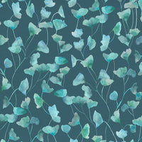  Samples - Cala Printed Cotton Fabric Sample Swatch Teal Voyage Maison