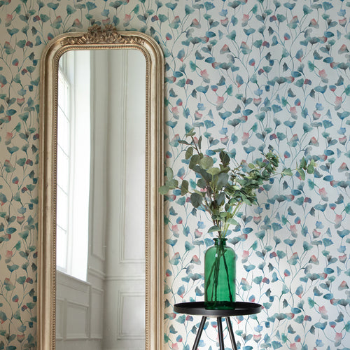 Floral Blue Wallpaper - Cala  1.4m Wide Width Wallpaper (By The Metre) Marine Voyage Maison