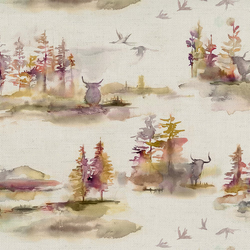 Samples - Caledonian Printed Fabric Sample Swatch Plum Voyage Maison