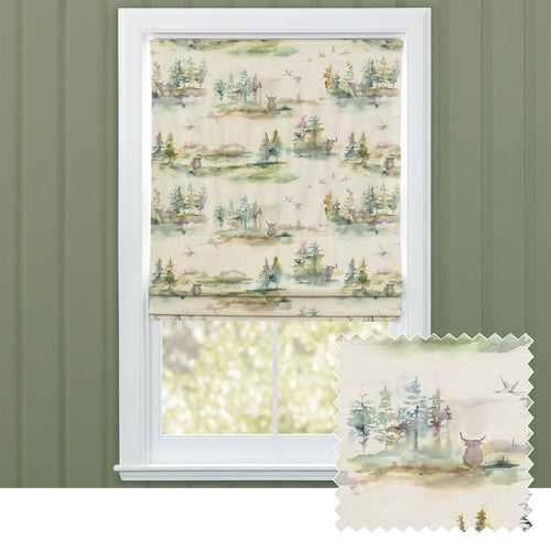 Animal Blue M2M - Caledonian Printed Cotton Made to Measure Roman Blinds Topaz Voyage Maison