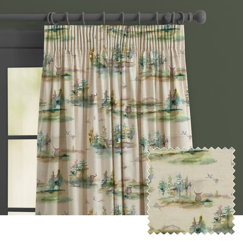 Animal Beige M2M - Caledonian Forest Ann Printed Made to Measure Curtains Topaz Voyage Maison