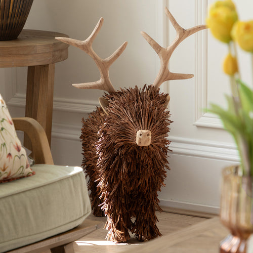 Brown Accessories - Stirling Standing Stag Wooden Sculpture Brown Voyage Maison