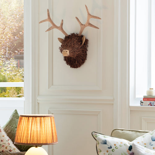 Brown Accessories - Stirling Wall Mount Stag Head Wooden Sculpture Brown Voyage Maison