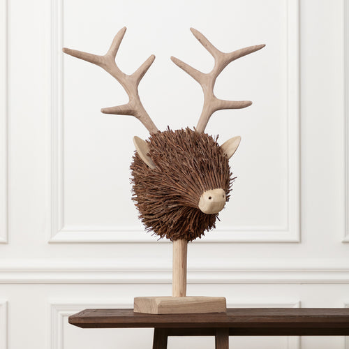  Brown Accessories - Stirling Stag Head Wooden Sculpture Brown Voyage Maison