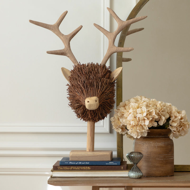  Brown Accessories - Stirling Stag Head Wooden Sculpture Brown Voyage Maison