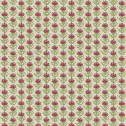 Floral Red Fabric - Moray Woven Jacquard Fabric (By The Metre) Amber Voyage Maison