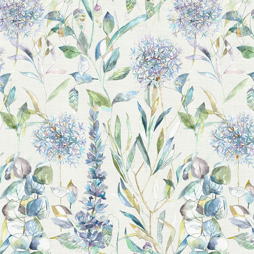 Floral Blue Fabric - Carneum Floral Printed Cotton Fabric (By The Metre) Capri Voyage Maison