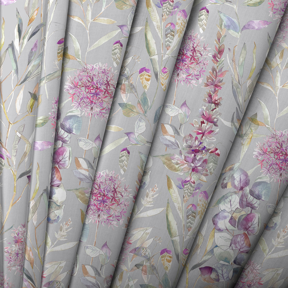 Carneum Raspberry Floral Printed Cotton Fabric (By The Metre) | Purple ...