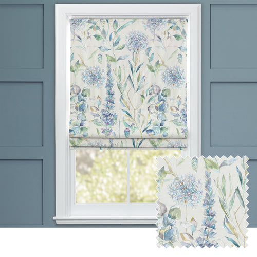 Floral Blue M2M - Carneum Floral Printed Cotton Made to Measure Roman Blinds Capri Voyage Maison