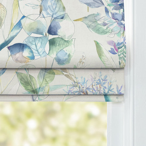 Floral Blue M2M - Carneum Floral Printed Cotton Made to Measure Roman Blinds Capri Voyage Maison