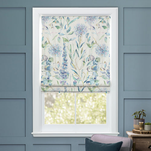 Floral Blue M2M - Carneum Floral Printed Cotton Made to Measure Roman Blinds Capri Voyage Maison