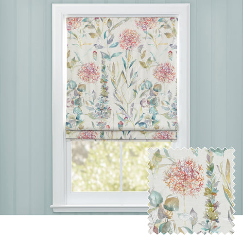 Floral Orange M2M - Carneum Floral Printed Cotton Made to Measure Roman Blinds Cinnamon Voyage Maison