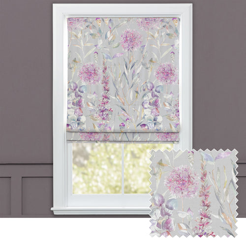 Floral Purple M2M - Carneum Floral Printed Cotton Made to Measure Roman Blinds Raspberry Voyage Maison