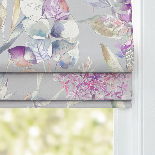 Floral Purple M2M - Carneum Floral Printed Cotton Made to Measure Roman Blinds Raspberry Voyage Maison