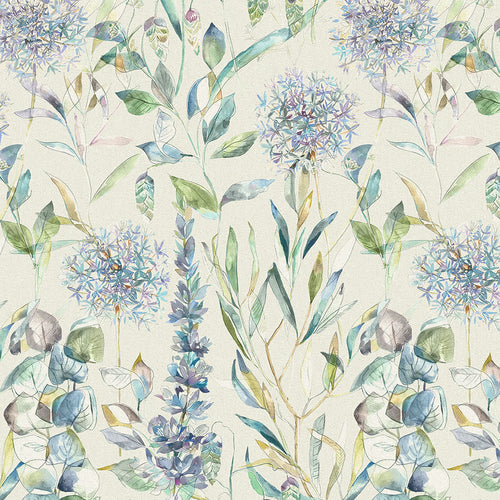 Floral Blue Fabric - Carneum Printed Cotton Fabric (By The Metre) Capri Voyage Maison