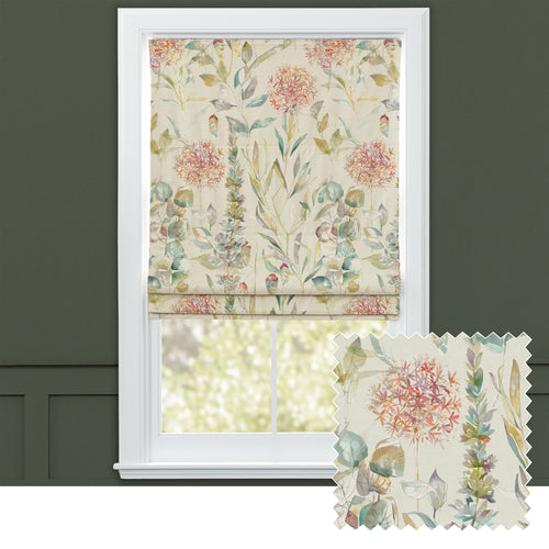 Floral Orange M2M - Carneum Printed Cotton Made to Measure Roman Blinds Cinnamon Voyage Maison