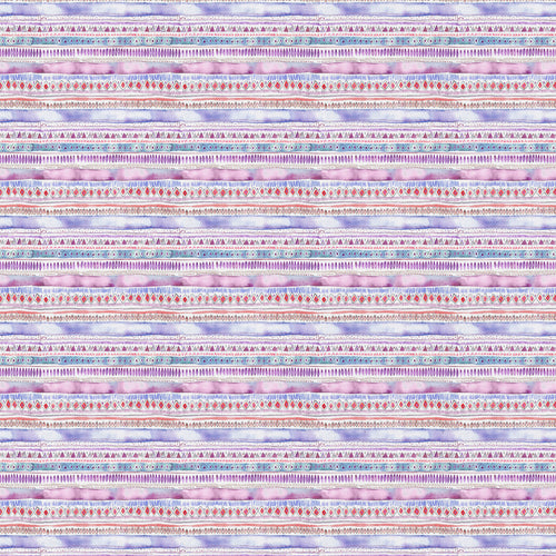 Striped Pink Fabric - Carnival Stripe Printed Cotton Fabric (By The Metre) Blossom Voyage Maison