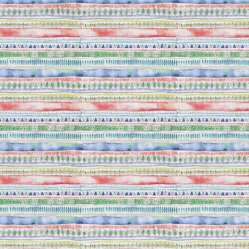 Striped Red Fabric - Carnival Stripe Printed Cotton Fabric (By The Metre) Primary Voyage Maison