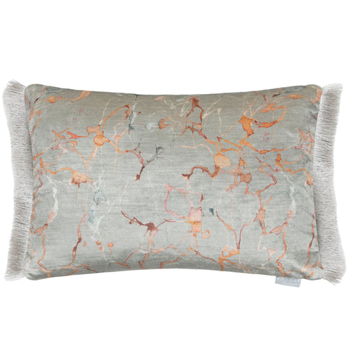 Additions Carrara Fringed Feather Cushion in Rosewater