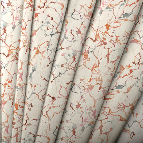 Fauna Orange Fabric - Carrara Printed Cotton Fabric Rosewater Additions