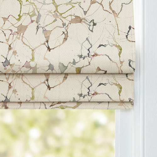 Abstract Cream M2M - Carrara Printed Cotton Made to Measure Roman Blinds Meadow Voyage Maison