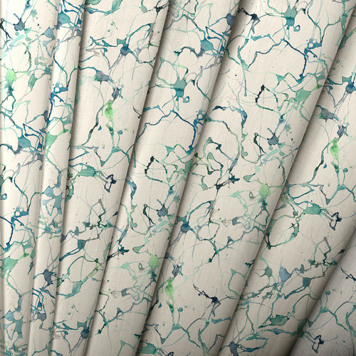 Abstract Blue M2M - Carrara Printed Cotton Made to Measure Roman Blinds Ocean Voyage Maison