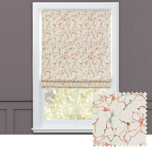 Abstract Orange M2M - Carrara Printed Cotton Made to Measure Roman Blinds Rosewater Voyage Maison