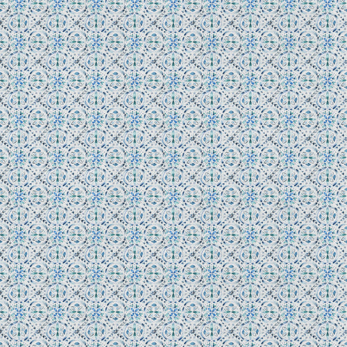 Geometric Blue Fabric - Casia Printed Cotton Fabric (By The Metre) Denim Voyage Maison