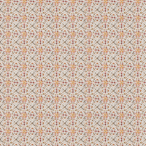 Geometric Orange Fabric - Casia Printed Cotton Fabric (By The Metre) Terracotta Voyage Maison