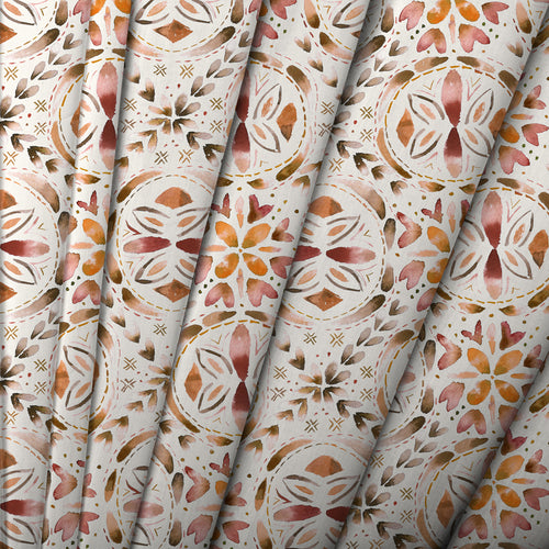 Geometric Orange M2M - Casia Printed Cotton Made to Measure Roman Blinds Terracotta Voyage Maison