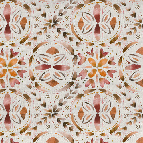 Geometric Orange M2M - Casia Printed Cotton Made to Measure Roman Blinds Terracotta Voyage Maison