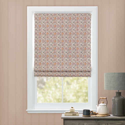 Geometric Orange M2M - Casia Printed Cotton Made to Measure Roman Blinds Terracotta Voyage Maison