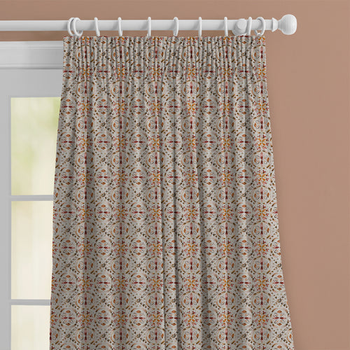 Geometric Orange M2M - Casia Printed Cotton Made to Measure Curtains Terracotta Voyage Maison