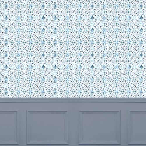 Abstract Blue Wallpaper - Casia  1.4m Wide Width Wallpaper (By The Metre) Denim Voyage Maison