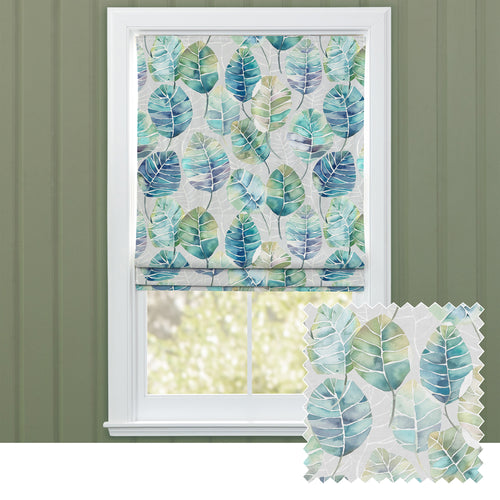 Floral Blue M2M - Cassava Printed Cotton Made to Measure Roman Blinds Capri Voyage Maison