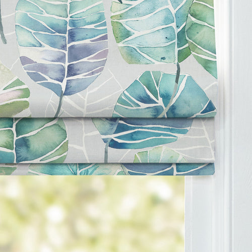 Floral Blue M2M - Cassava Printed Cotton Made to Measure Roman Blinds Capri Voyage Maison