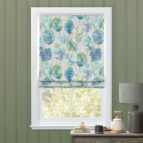 Floral Blue M2M - Cassava Printed Cotton Made to Measure Roman Blinds Capri Voyage Maison